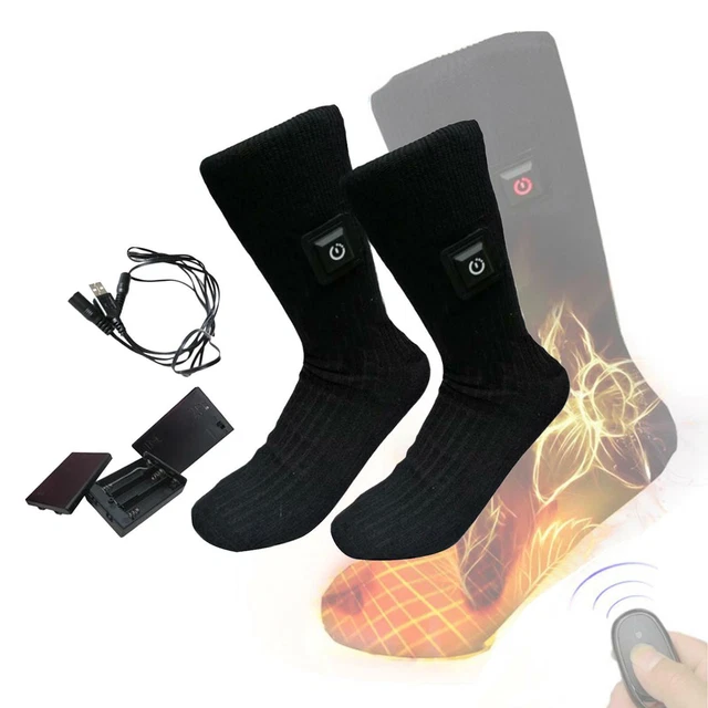 Chaussette chauffante électrique 2pcs 1500mAh avec boîtier de batterie pour
