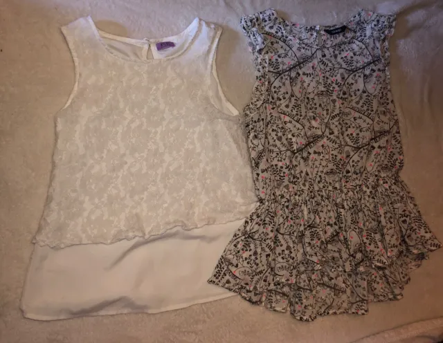 Girls Spring / Summer Vest Top Blouse Bundle Size 10-11-12 Years