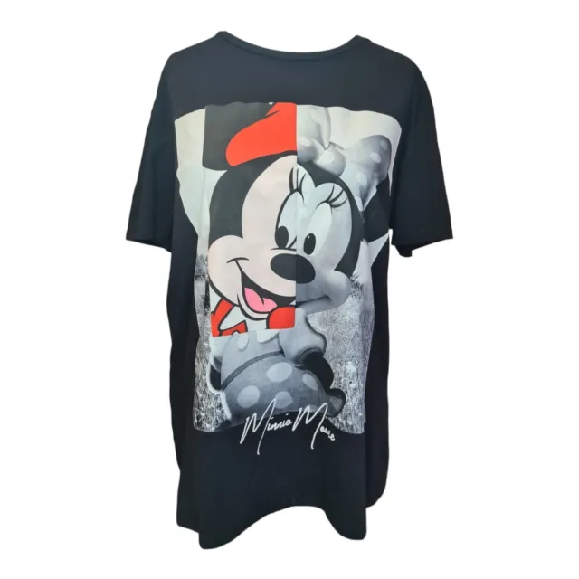 Disney Minnie Mouse Womens Black T-Shirt Primark Size UK L