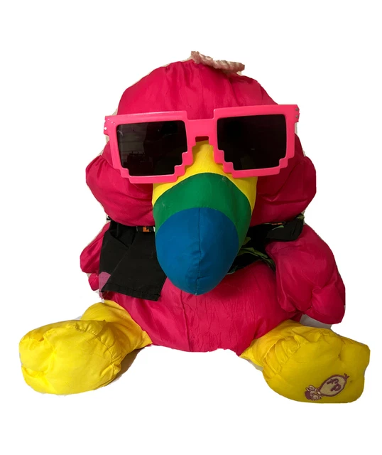 VTG Fisher Price 1987 Wild Puffalump Toucan Parrot Plush 8054 w/Sunglasses