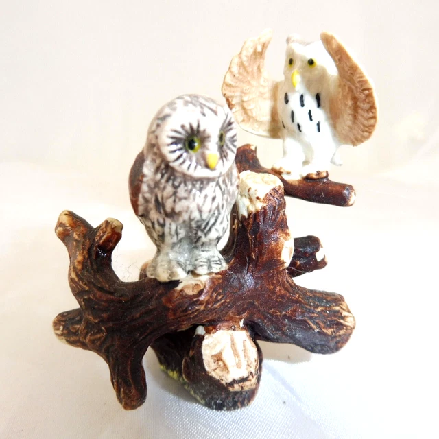 KLIMA K483 Miniature statuette en porcelaine - CHOUETTE SUR UN ARBRE N°2 OWL