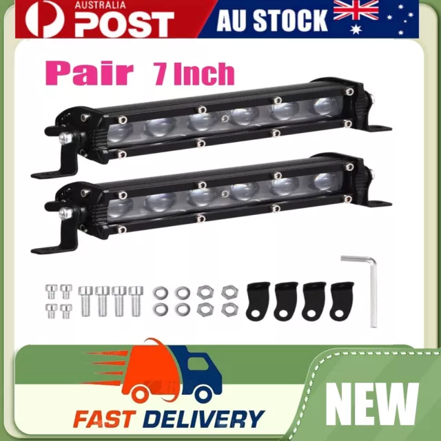 7" Pair LED Work Light Bar Flood Spot Lights Driving Lamp Car Truck Strip Light