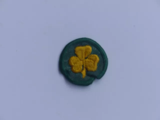 Used Vintage Girl Scouts USA Green 2nd SECOND CLASS Patch Badge Gold Clover Leaf