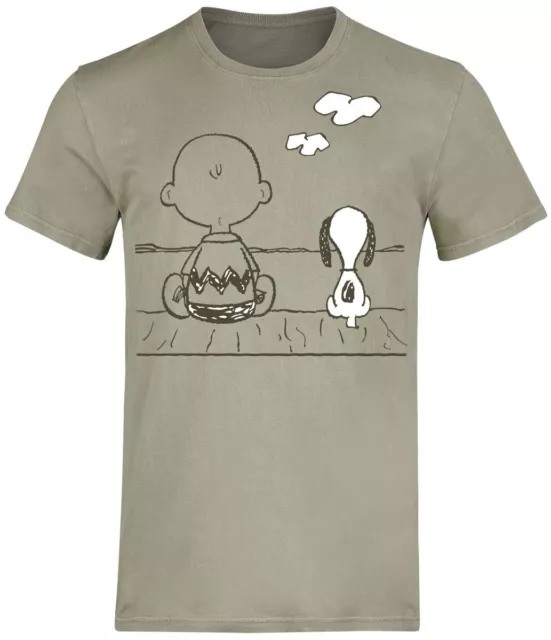 Peanuts Charlie Brown und Snoopy Männer T-Shirt grün