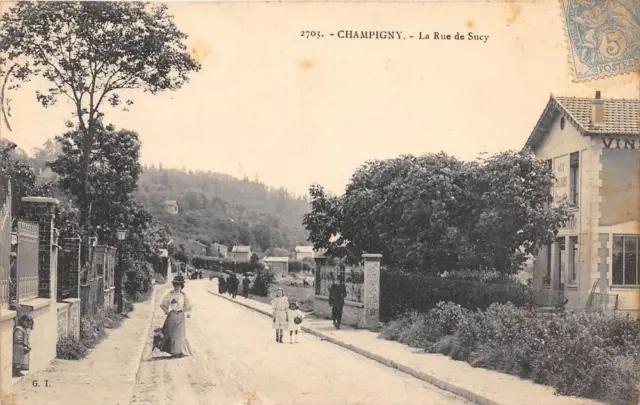 Cpa 94 Champigny La Rue De Sucy