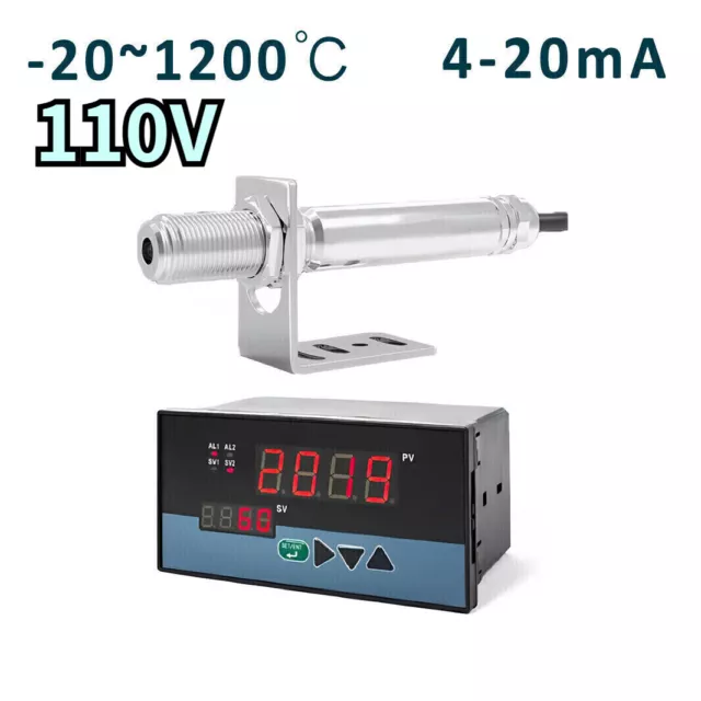 110V Industrial Temperature Controller Non-contact Infrared Thermometer Sensor