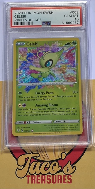 Celebi PSA 10 GEM MINT Pokemon Card SWSH Vivid Voltage Amazing Rare 009/185