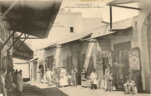 Cpa Maroc Casablanca Place De La Banque D'etat