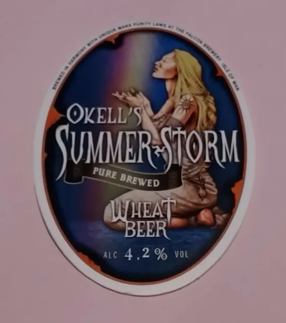 Okells Brauerei Sommer Sturm Weizen Bierpumpe Griff Clip Abzeichen 4,2 % Isle Of Man