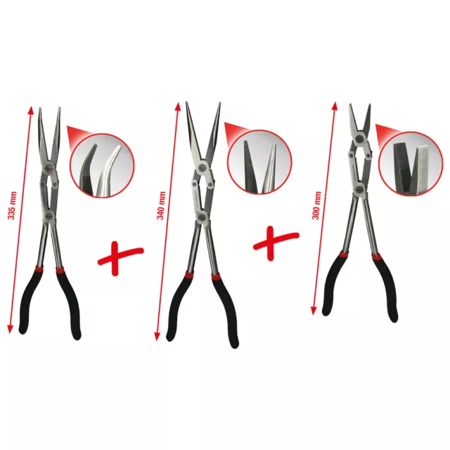 KS TOOLS Aktion Doppelgelenk-Zangen-Satz, XL 3-tlg.  Zangensatz XL Dopplegelenk