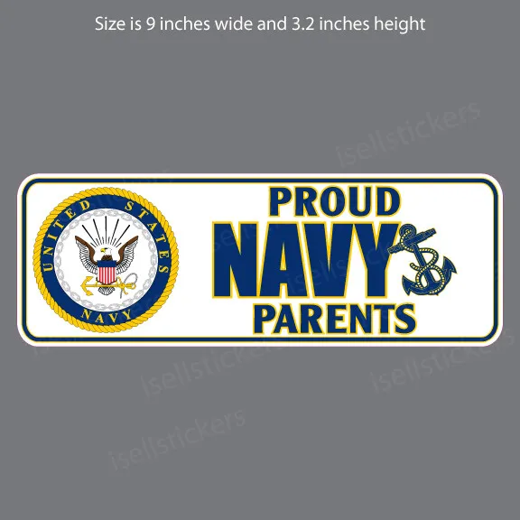 NV-4007 Proud Navy Parents Bumper Sticker Window Decal