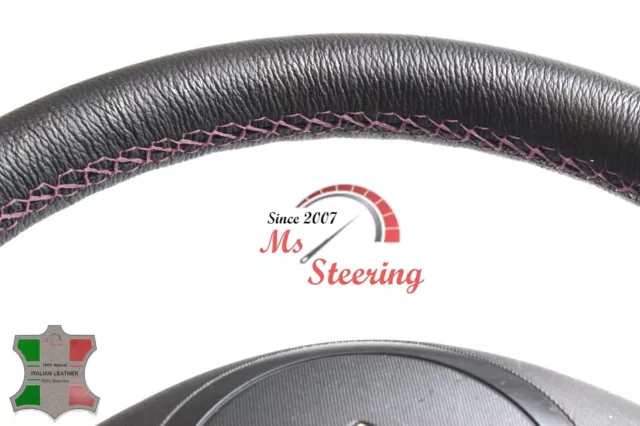 For Chevrolet Trax 15-19 Black Leather Steering Wheel Cover, Burgundy 2 Stit