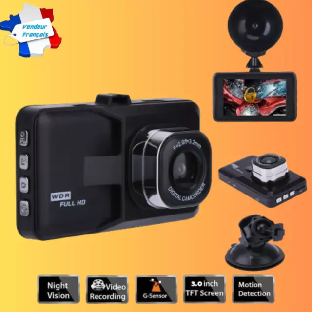 🚗 Caméra Dashcam Full HD 1080P Voiture Enregistre Véhicule Détection Mouvement