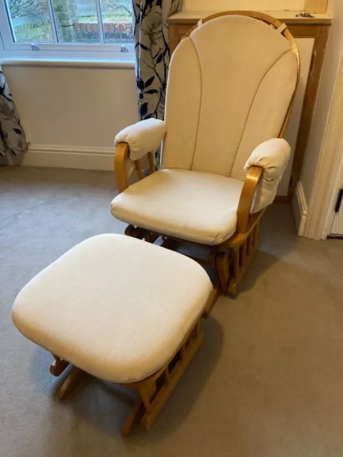 Dutailier nursing glider chair with foot stool (cream colour)