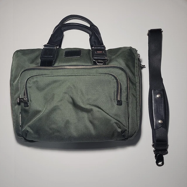 TUMI Alpha Bravo Yuma Slim Brief Bag Ballistic Nylon Green Travel pre owned