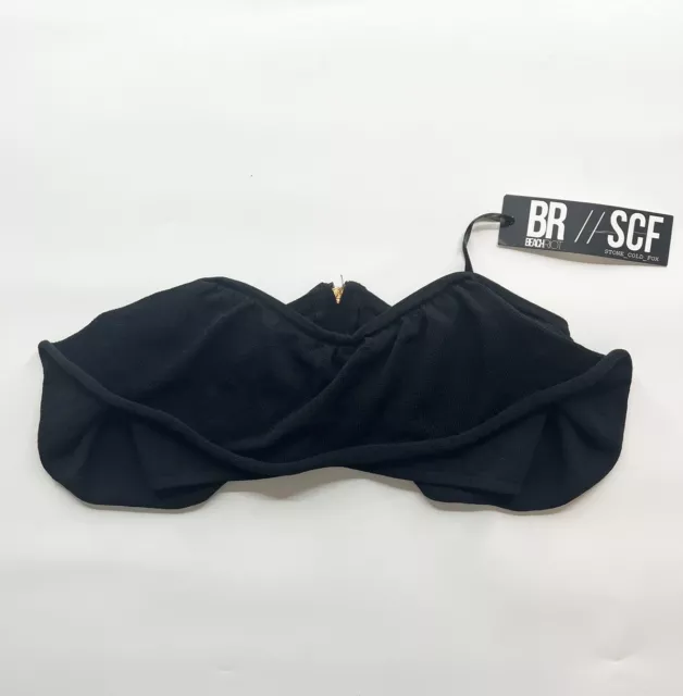 Beach Riot + Stone Cold Fox Cannes Bandeau Black Bikini Tube Top- Size M NWT