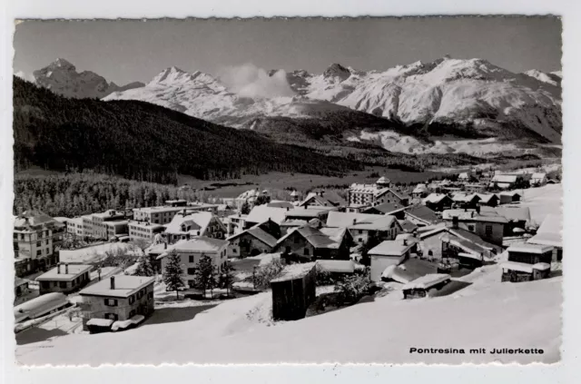 AK Pontresina mit Julierkette, Foto-AK um 1955