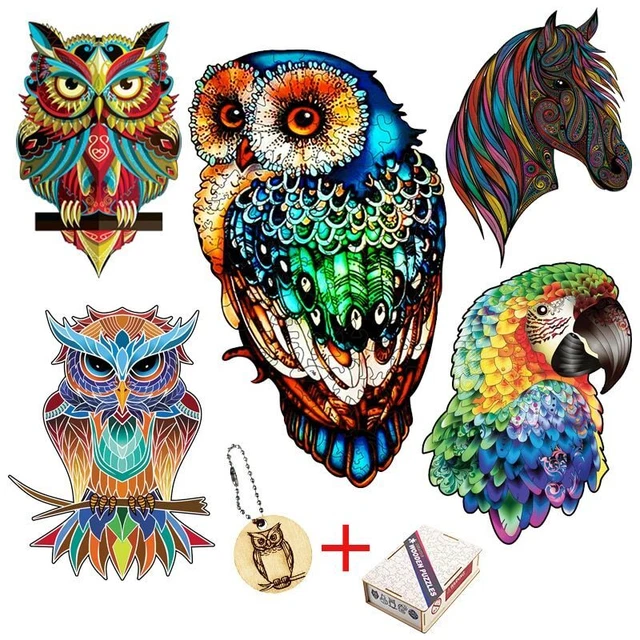 Horse Owl Wooden Jigsaw Puzzle Creative Toys Children Adults Educational Games 3