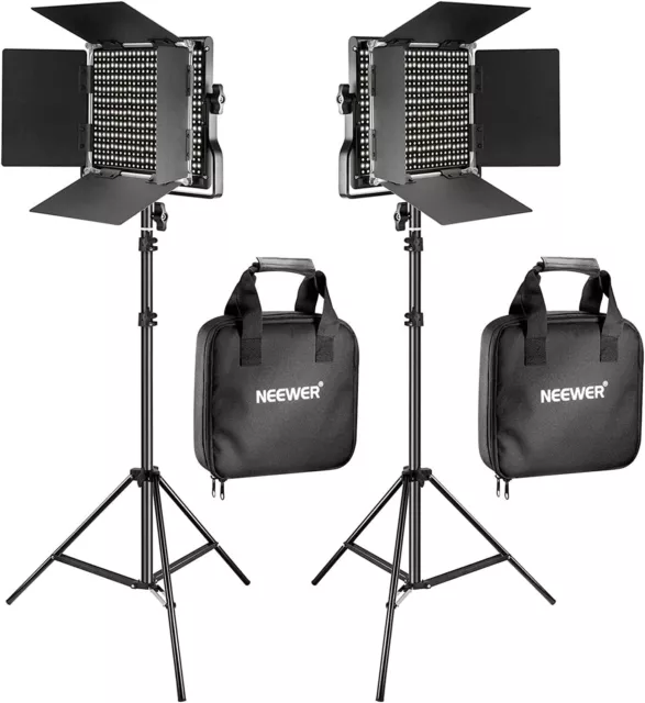 Clearance | NEEWER 2 Pieces Bi-color 660 LED Video Light and Stand Kit