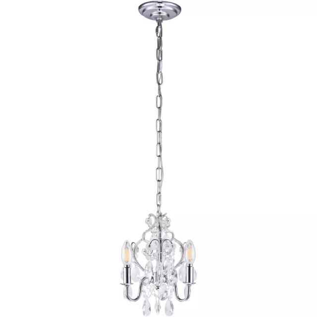 Crystal Chandelier Shabby And Chic Chrome Pendant Kitchen Island Hallway Light