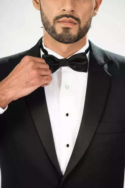 Mens Bow Tie Black Tuxedo Self Tie Your Own Wedding Party Dickie Bow Dress Satin