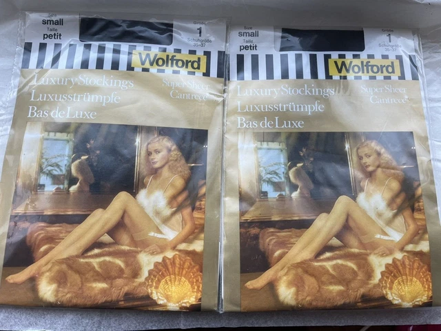 2 Pairs Of Vintage Wolford Luxury Stockings Size Small