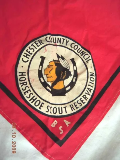 vint BOY SCOUT NECKERCHIEF HORSESHOE SCOUT RESERVATION bsa CHESTER COUNTY PA