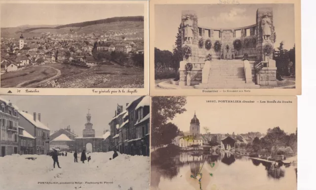 Lot de 4 cartes postales anciennes postcards PONTARLIER DOUBS 1