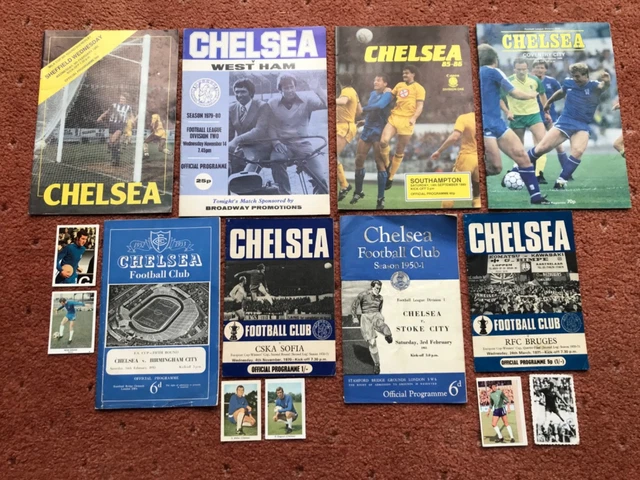 CHELSEA VINTAGE RARE Blues Football Memorabilia Programmes 1950s 70s ...