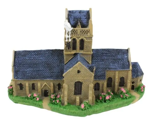 Saint Mere Eglise Normandie Kirche Poly Modell 11,5 cm Frankreich Souvenir