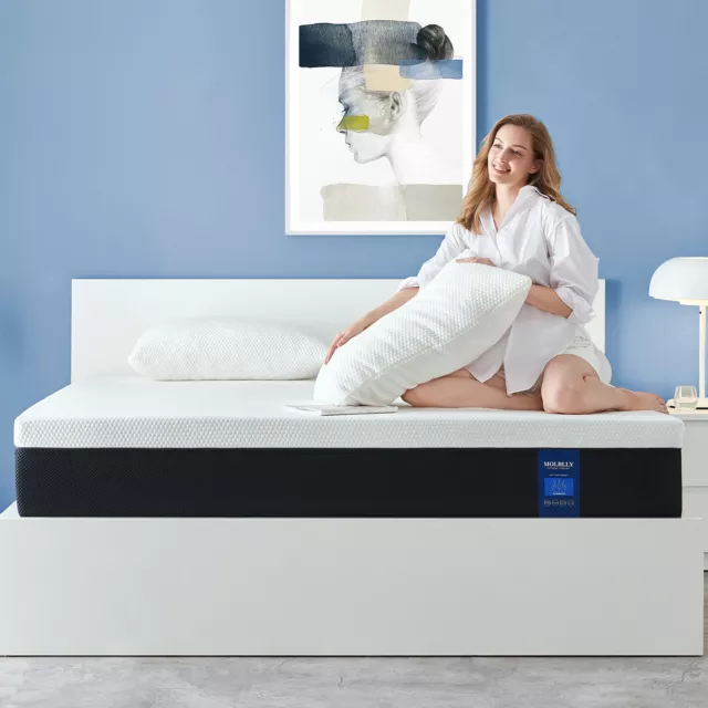 Molblly 10" 12" 14" Twin Full Queen King Cool Gel Memory Foam Mattress In a Box