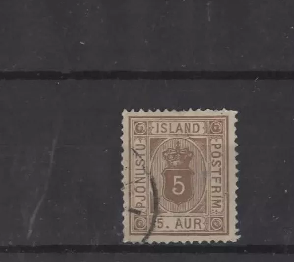 ICELAND, 1876, ""OFICIAL"" O21b TIPO O4 5a MARRÓN, USADO CV £15+