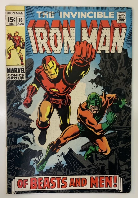 INVINCIBLE IRON MAN #16 1969 Marvel Comic Book Unicorn Silver Age Vintage