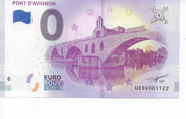 Billet 0 Euro 2018-4 Pont D'avignon