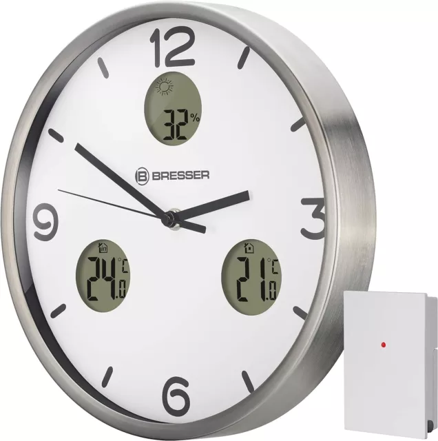 Bresser Wall Clock, White, 30 cm