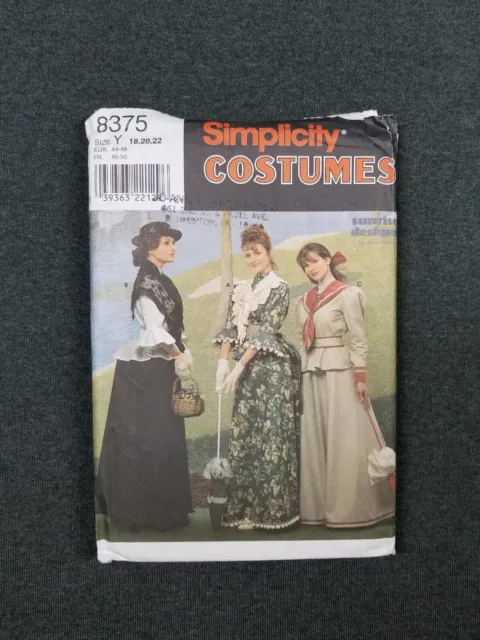 Simplicity Pattern #8375 ~ Victorian Skirt Top Costume ~ Misses 18-22 ~ FF/UC
