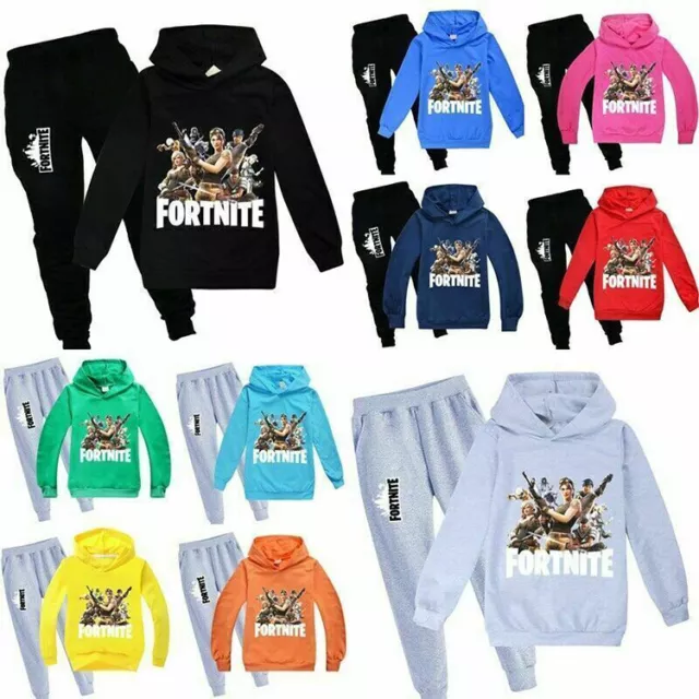 Kid Game Fortnite Hooded Sweashirt Hoodie Pants Tracksuit Youtube Sportswear Boy