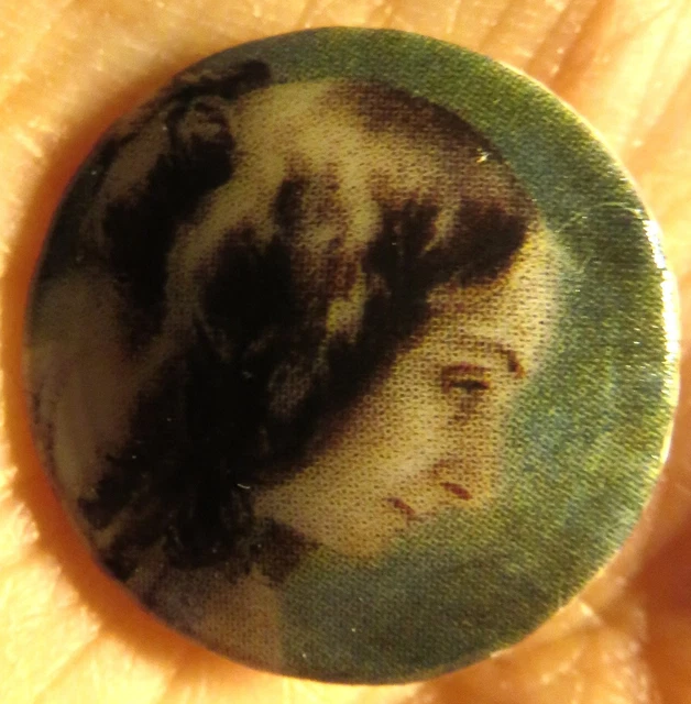 BOUTON ANCIEN PORCELAINE ÉMAILLÉE MINIATURE GEORGES SAND Ø: 20 mm EUR 14,90 - PicClick FR