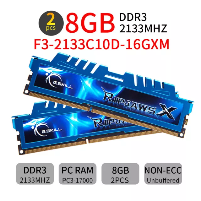 16GB 2x 8GB DDR3 2133 MHz F3-2133C10D-16GXM DIMM Memoria RAM G.Skill Ripjaws SP