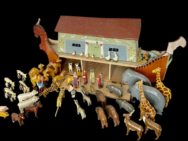 Jeu Ancien L'Arche De Noé - Jouet Enfant Vintage - Complet