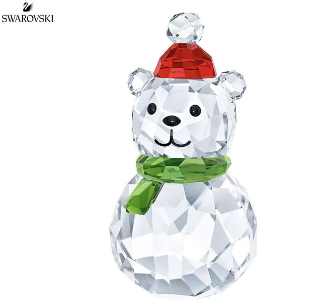 New In Box Swarovski Rocking Polar Bear Christmas Crystal Figurine #5393459