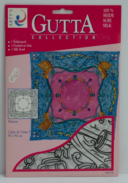 "Seidentuch, ARTY'S Gutta Collection, "Arnés" 90x90 cm, panquequeque chino 5