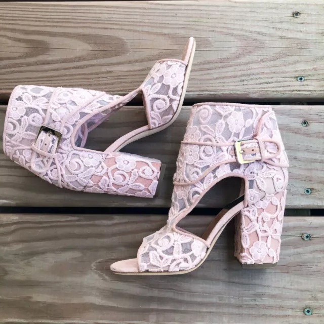 Womens LAURENCE DACADE Rush Lace Buckle Sandal In Blush Size 37 3