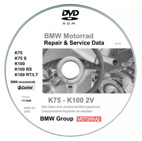 Bmw K75-K100 (2 Valvole)  manuale officina - repair manual