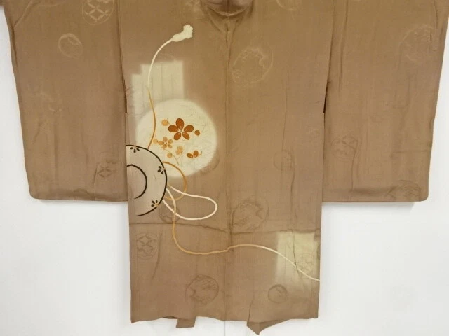 39826# Japanese Kimono / Antique Haori / Embroidery / Drum With Ume