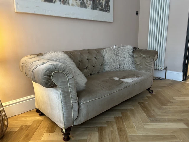 Elegant sage green Victorian chesterfield