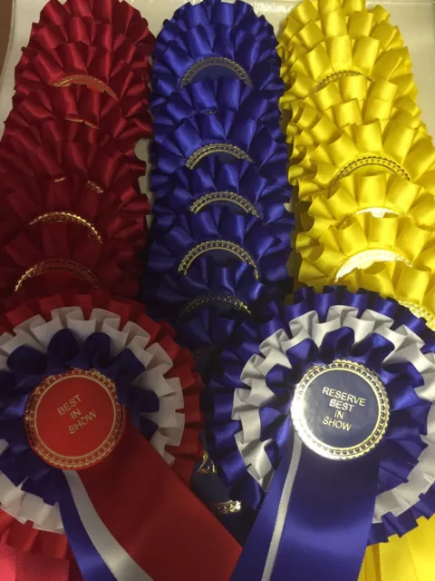 Set Of Show Rosettes 10 Sets 1st-3rd Plus Best In show And Reserve Best In Show