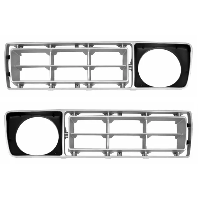 1976~1977 Ford Pickup Truck Grille Insert Silver/Black Pair Right & Left Side