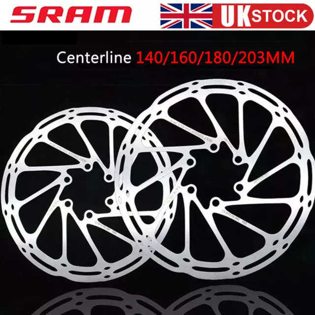 1/2PCS SRAM Centerline Disc Brake Rotor 140/160/180/203mm MTB Road Bike 6 Bolts
