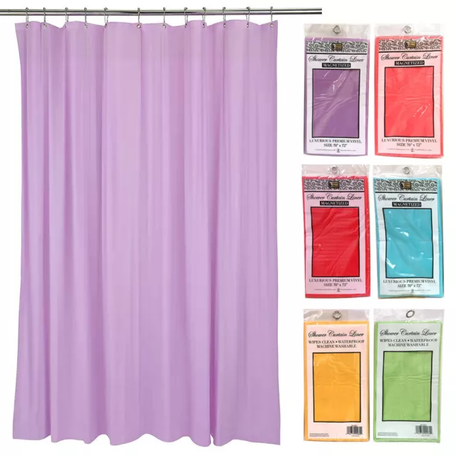 Magnetic Shower Curtain Waterproof Bathroom Liner 100% Vinyl Heavy Duty 70x72